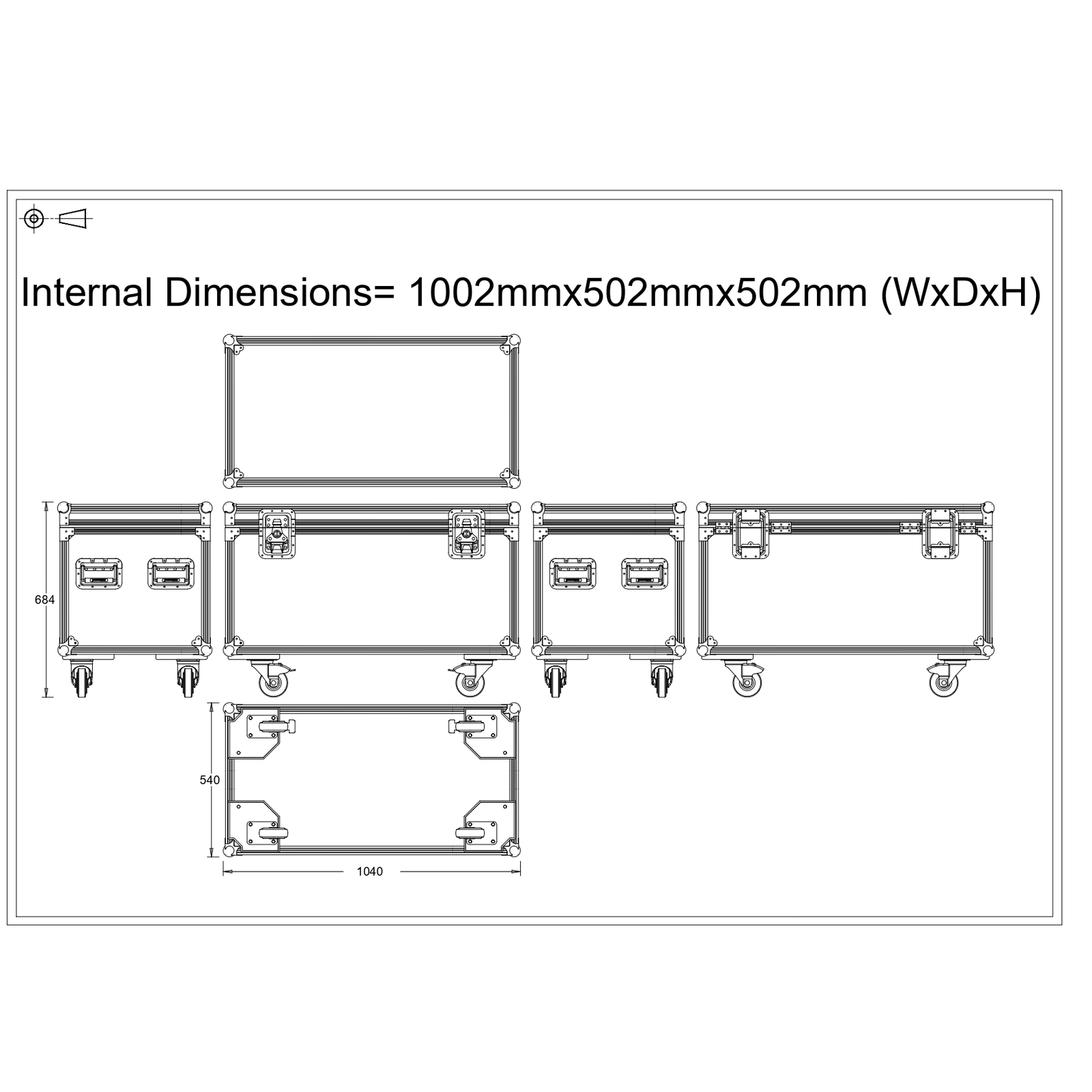 1000mm Road Trunk Cable Trunk Flightcase